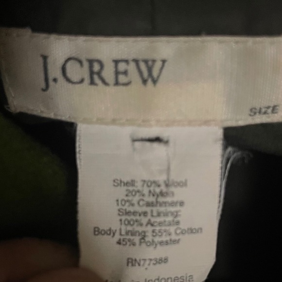 J.Crew Green Wool Cashmere Blend Double Breasted Pea Coat Jacket Womens Small - Picture 2 of 7